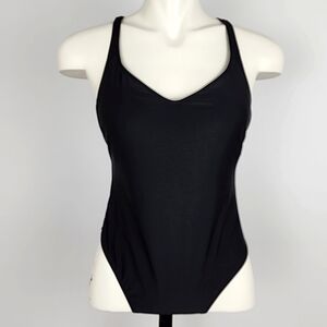 INGEAR SWIM Women's Black One Piece Swimsuit V Neck Convertible Straps Size M